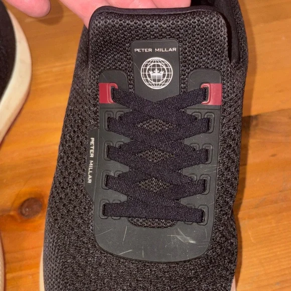 Peter Millar Black and Red Men's Hyperlight Apollo Sneakers size 10.5 - Picture 7 of 11